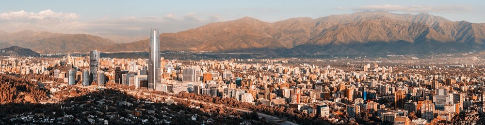 Santiago de Chile skyline with the Andes